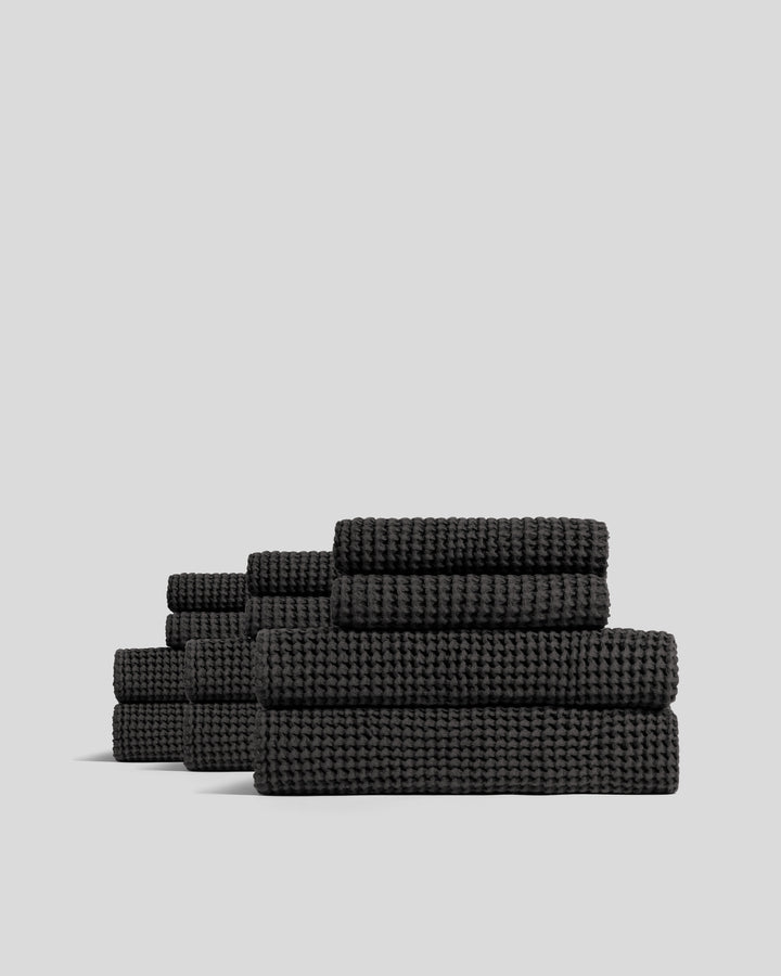 6+6 Waffle Bath Bundle - Onyx