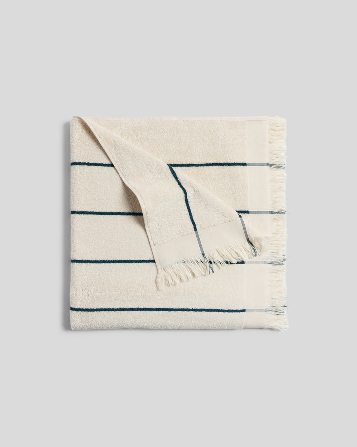 Bayside Beach Towel - FINAL SALE (Natural with Peacock)