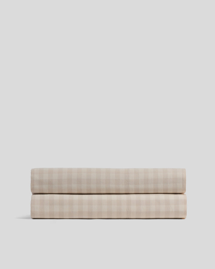 Brushed Cotton Fitted Sheet (Bone Check)