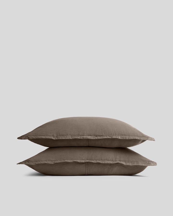 Linen Tencel Sham Set (Warm Grey)