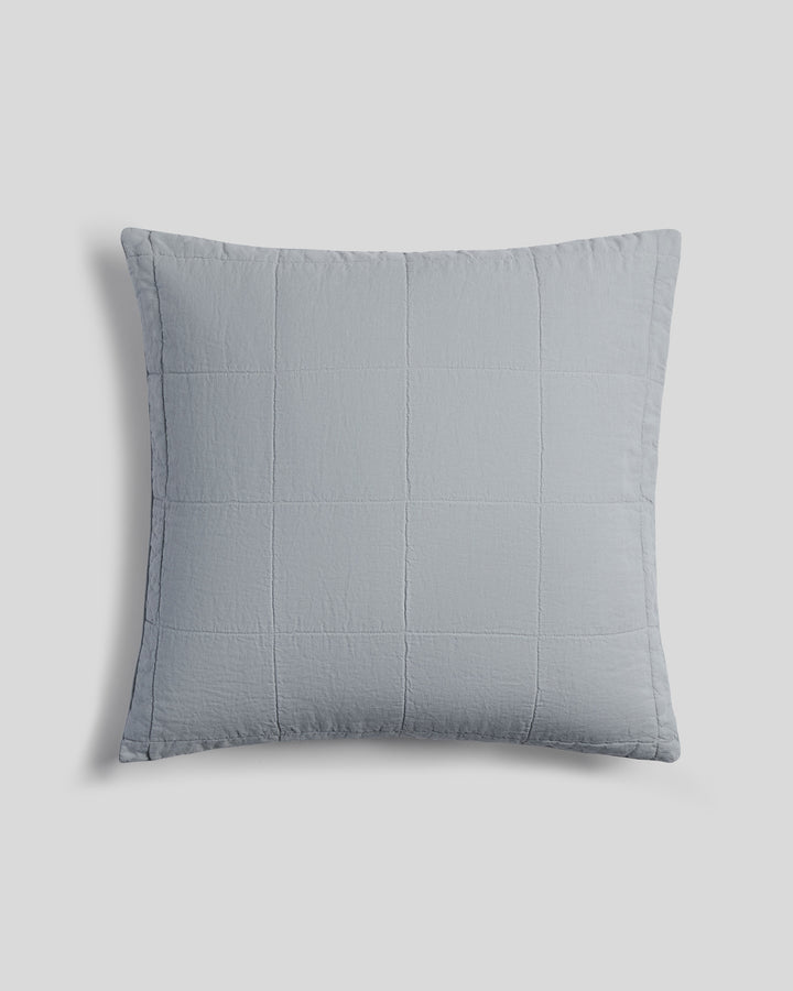 Linen Box Quilted Euro Sham (Sky)