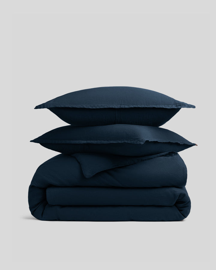 Linen Duvet Cover Set - Ink F/Q