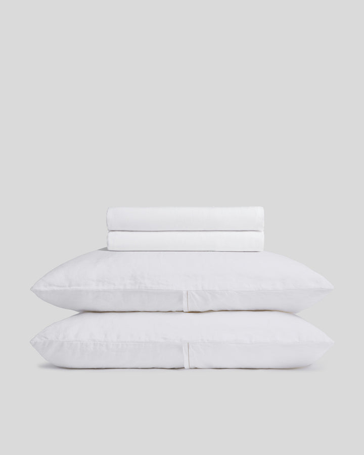 Linen Tencel Sheet Set - White F/Q