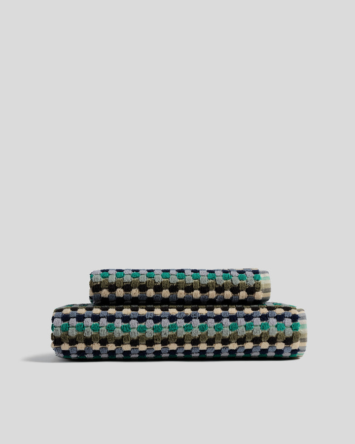 Organic Cotton Mosaic Towels (Sea)