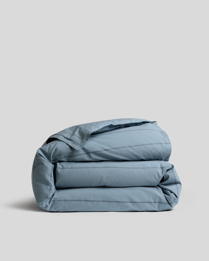 Percale Duvet Cover (Dusk Stripe)
