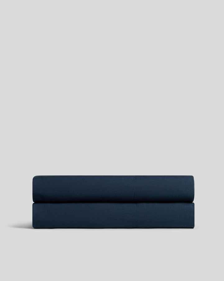 Percale Fitted Sheet (Ink)