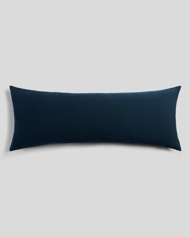 Vintage Linen Body Pillow Cover (Ink)
